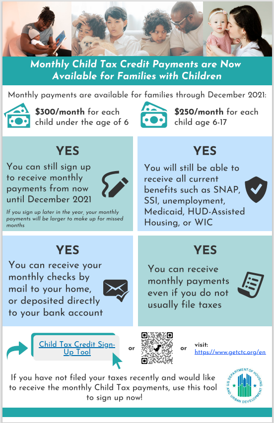 Child Tax Credit Available for Familes Monthly