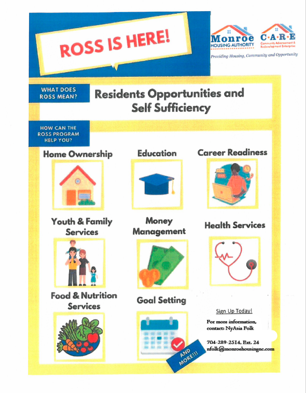 ROSS Program flyer. All information on flyer is listed above.