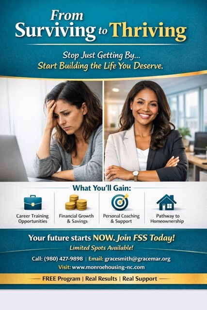 Surviving to Thriving flyer. All information as listed below.