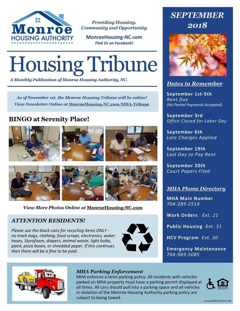 MHA Tribune September 2018 Page 1