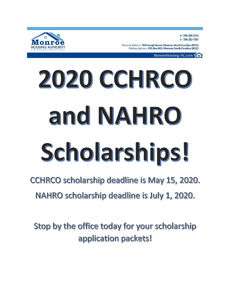 Scholarships Flyer - all information listed below