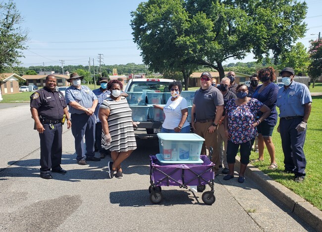 Group Distributing Care Packages