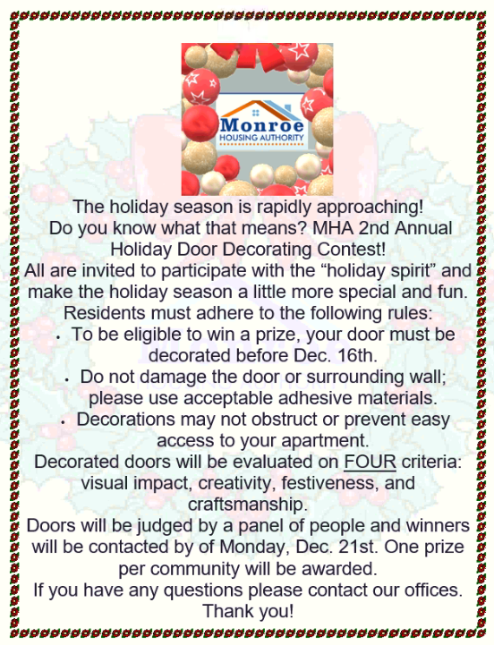 Door Decorating contest flyer - all content above
