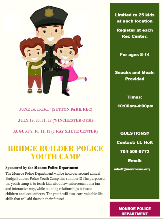Bridge Builder Police Youth Camp flyer
