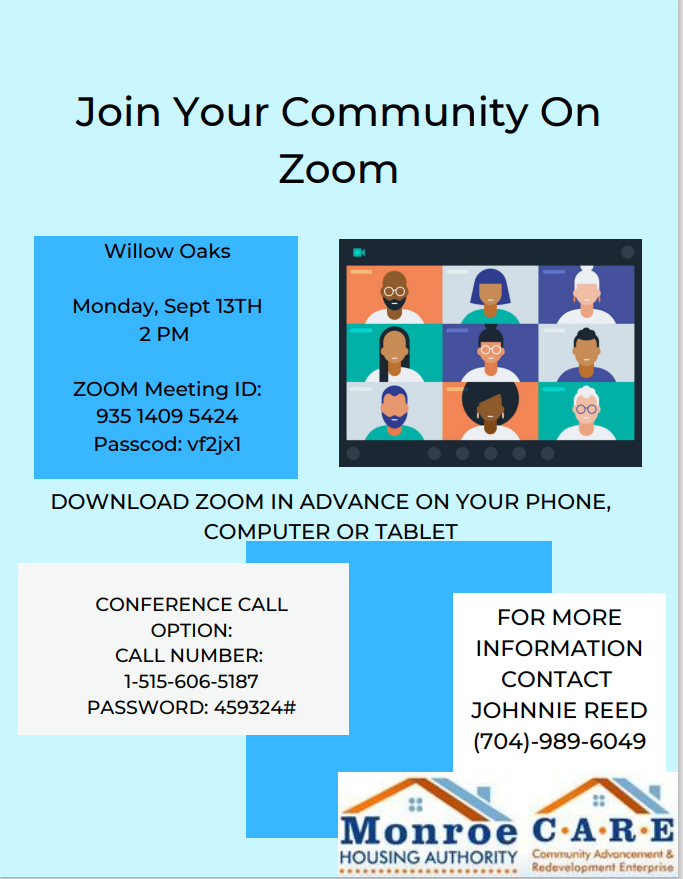 Serenity Place Community Zoom Meeting 