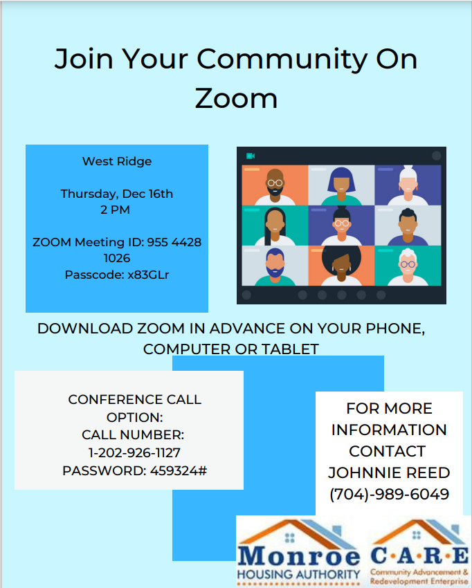 West Ridge Community ZOOM Meeting