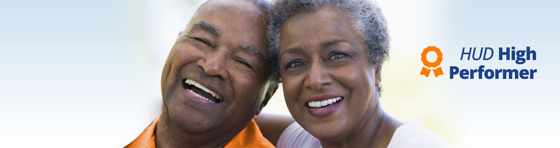 elderly couple smiling